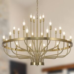 Shandaglo Candelabro Dorado de 24 Luces Candelabro Grande pa