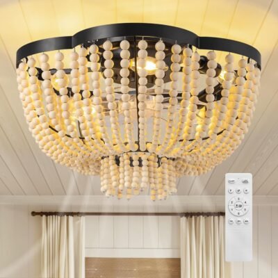 APBEAMLighting Ventilador de techo bohemio de 19.3 pulgadas