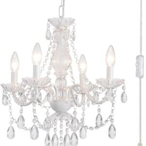 Candelabro blanco de cerámica de cristal enchufable, candela