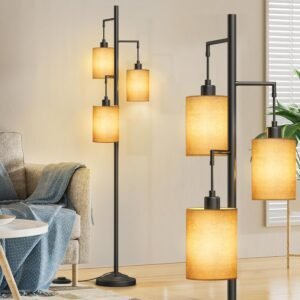 CNXIN Lámparas de pie bohemias de 3 luces con interruptor de