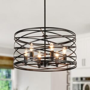 WILON Candelabros colgantes industriales de 6 luces para com