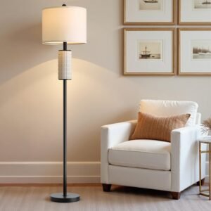 PoKat Lámparas de pie negras para sala de estar, lámparas de