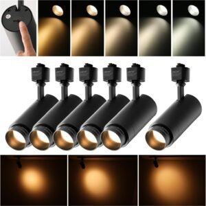 mirrea Cabezales de iluminación de riel negros tipo H con zo