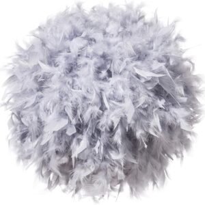 Waneway Sombra de lámpara de 40 cm con diseño de plumas para