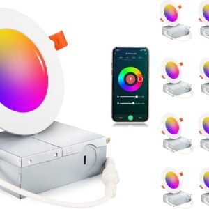 CLOUDY BAY [Paquete de 12] Iluminación empotrable LED inteli