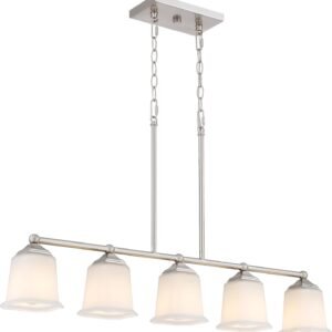 Tawson Nox - Lámpara colgante vintage de 5 luces con cristal