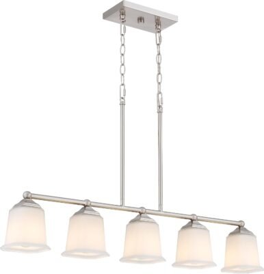 Tawson Nox - Lámpara colgante vintage de 5 luces con cristal