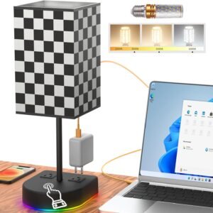 BGMUTCX Lámpara de mesa de noche con control táctil con bomb