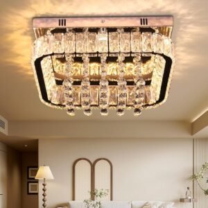 YPQXYHDA Lámpara de techo rectangular moderna de cristal emp