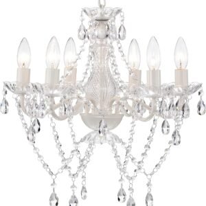 Mr.Color Candelabros blancos Candelabro de cristal Lámpara d