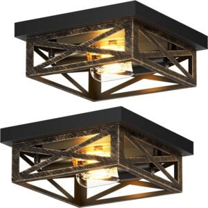 SKEJAO Accesorio de Lámpara de Techo Negra de Montaje al Ras