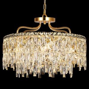 NISIDUN Candelabros de Cristal Dorado para Luminaria de Come